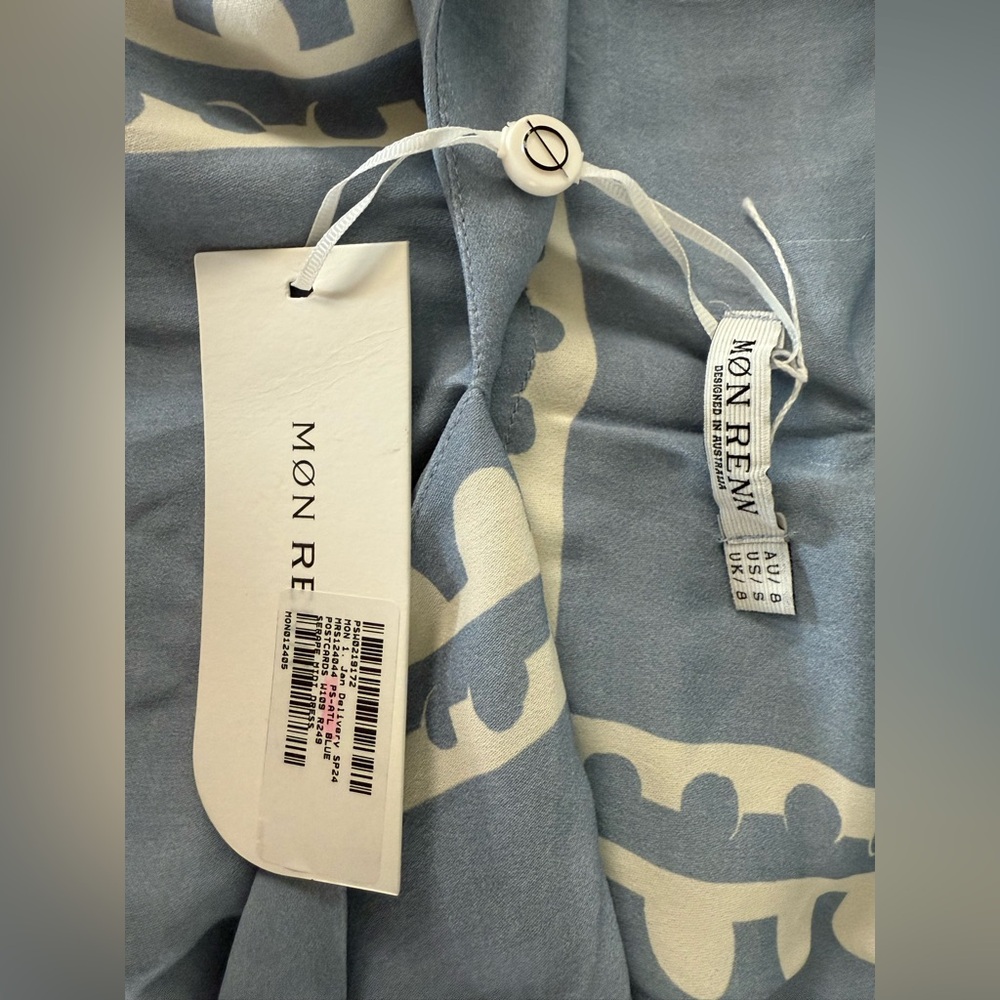 NWT Mon Renn Serape Dress Blue Postcards Size Small - Picture 8 of 14
